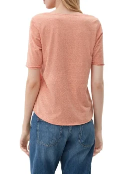 T-Shirt mit Rollsaum orange