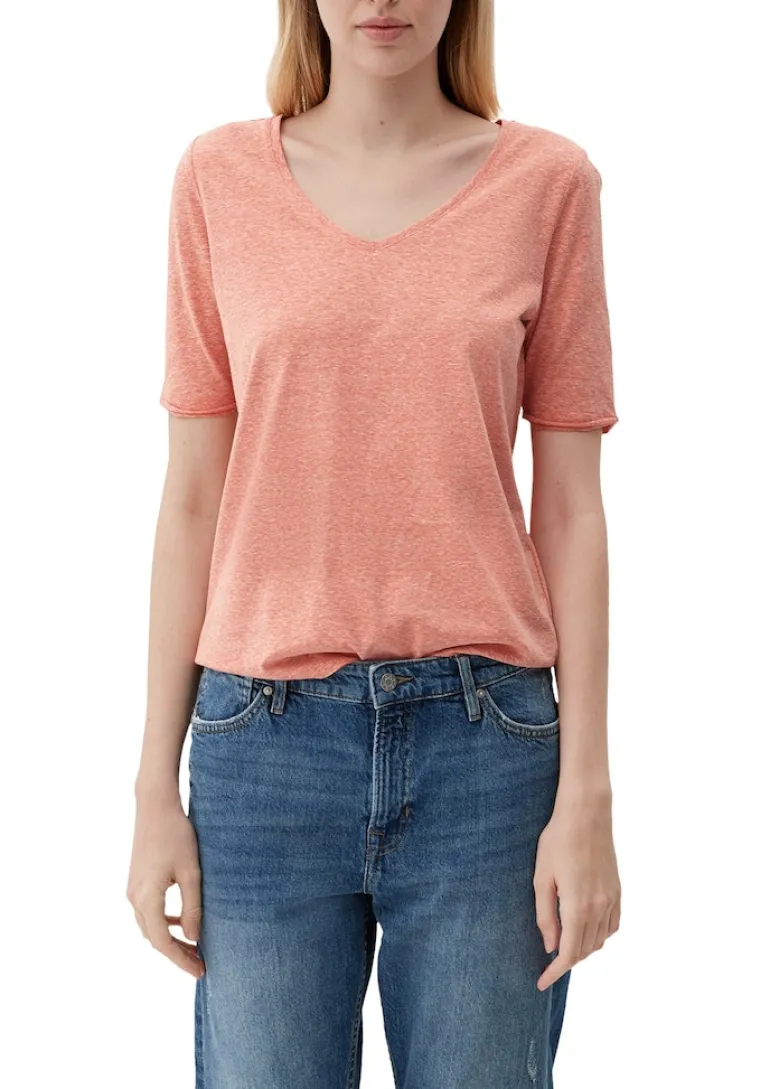 T-Shirt mit Rollsaum orange