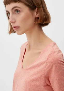 T-Shirt mit Rollsaum orange