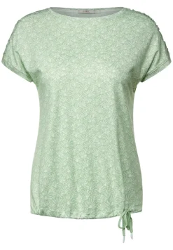 T-Shirt mit Smock Schultern fresh salvia green