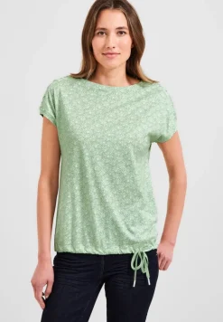 T-Shirt mit Smock Schultern fresh salvia green