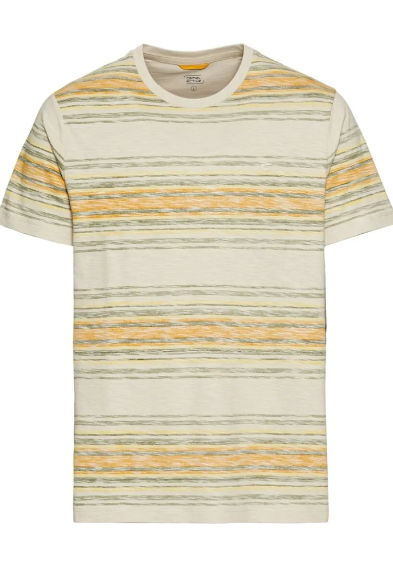 T-Shirt mit Streifenmuster aus Baumwolle sunflower