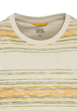T-Shirt mit Streifenmuster aus Baumwolle sunflower
