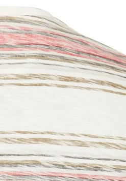 T-Shirt mit Streifenmuster aus Baumwolle sunfaded red