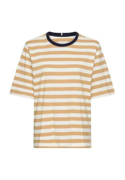T-Shirt mit Streifenmuster caramel