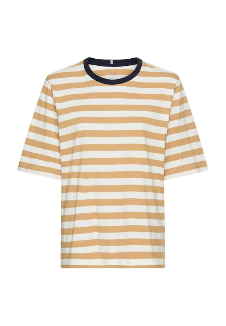 T-Shirt mit Streifenmuster caramel