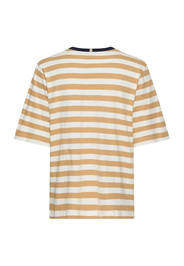 T-Shirt mit Streifenmuster caramel