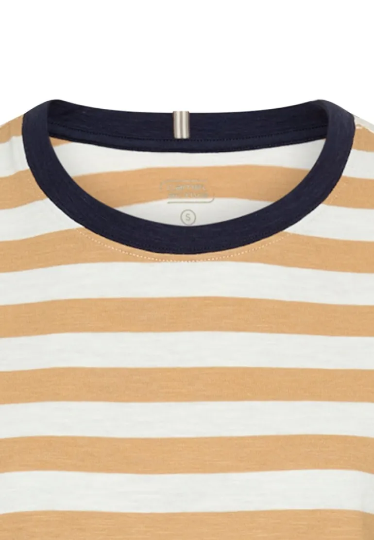 T-Shirt mit Streifenmuster caramel