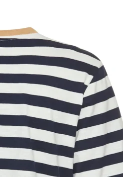 T-Shirt mit Streifenmuster ink blue