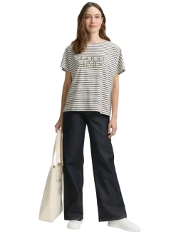 T-Shirt mit Streifenmuster offwhite navy tee stripe