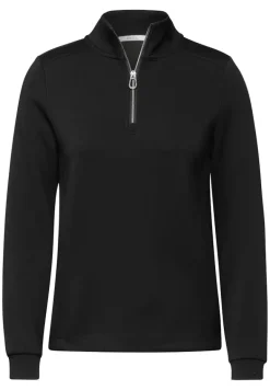 T-Shirt mit Troyer-Kragen black