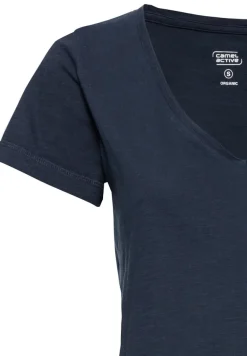 T-Shirt mit V-Ausschnitt dark navy