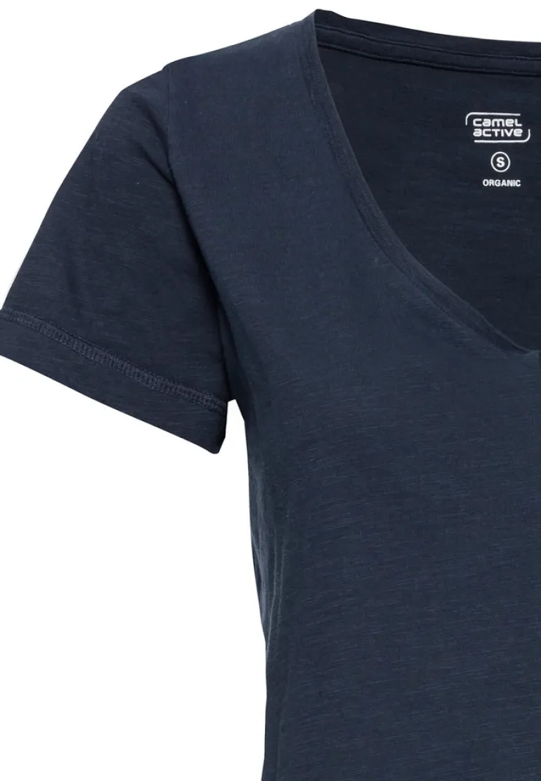 T-Shirt mit V-Ausschnitt dark navy