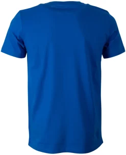 T-shirt, short sleeve, ripped collar blau