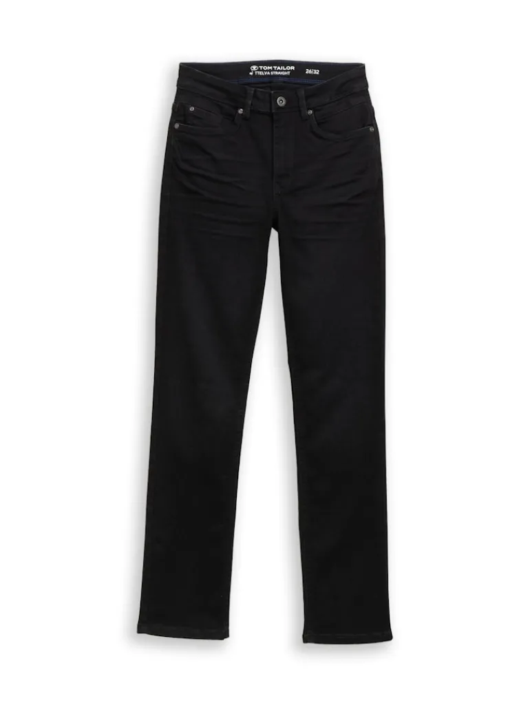 TTELVA STRAIGHT High Waist Jeans black denim