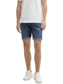 TTJOSH REGULAR SLIM Jeans Shorts used dark stone blue denim