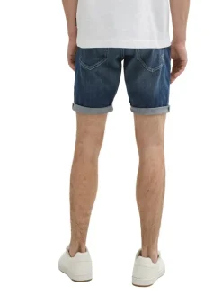 TTJOSH REGULAR SLIM Jeans Shorts used dark stone blue denim