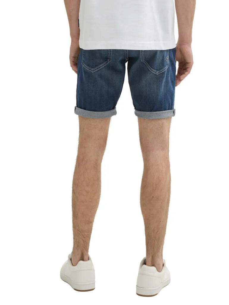 TTJOSH REGULAR SLIM Jeans Shorts used dark stone blue denim