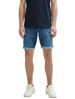 TTJOSH REGULAR SLIM Jeans Shorts mit Superstretch used mid stone blue denim