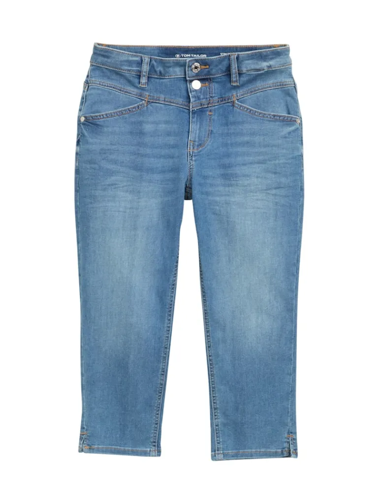 TTKATE SLIM CAPRI Jeans light stone wash denim