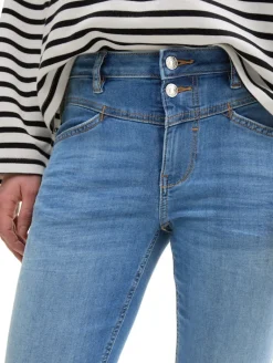 TTKATE SLIM CAPRI Jeans light stone wash denim