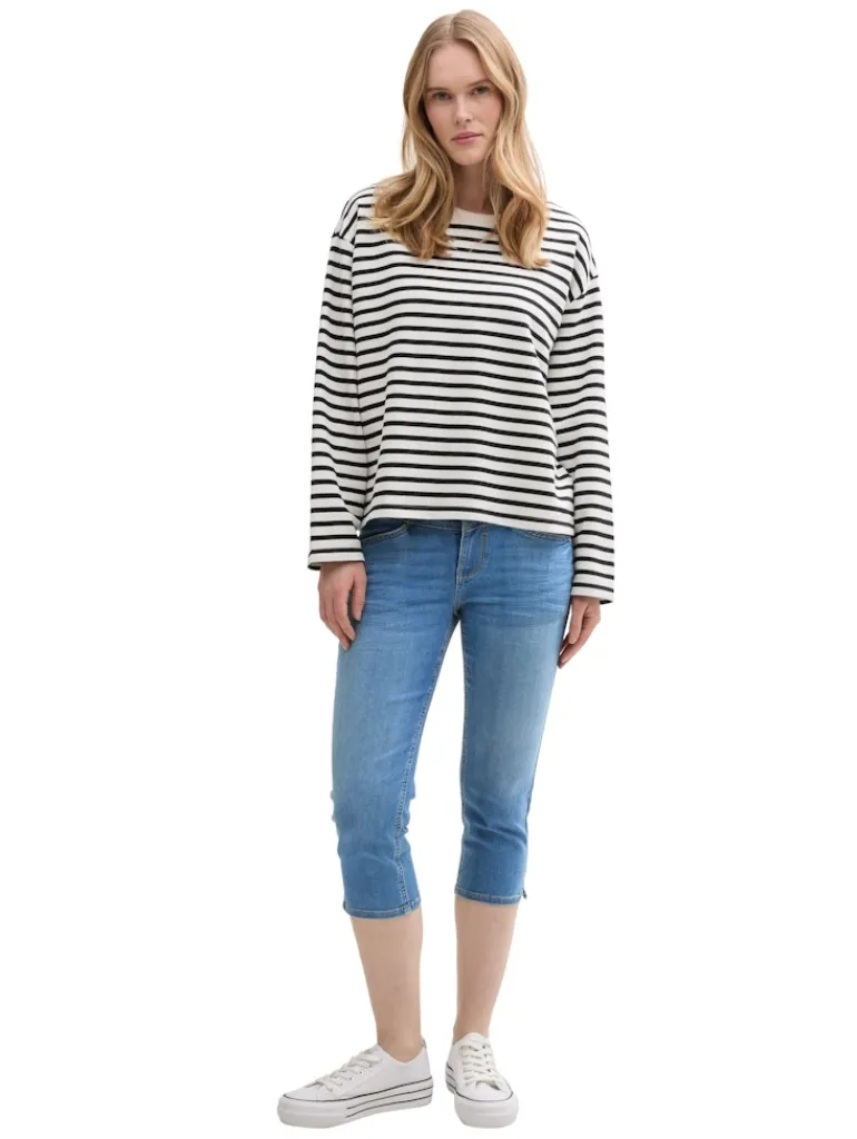 TTKATE SLIM CAPRI Jeans light stone wash denim