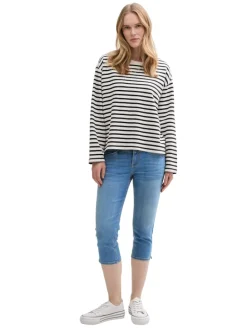 TTKATE SLIM CAPRI Jeans light stone wash denim