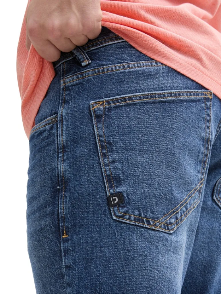 TTPIERS SLIM Jeans Shorts mit Stretch used dark stone blue denim