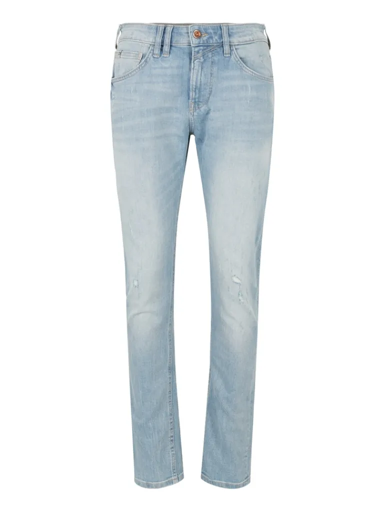 TTPIERS Slim Jeans used bleached blue denim