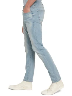 TTPIERS Slim Jeans used bleached blue denim