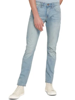 TTPIERS Slim Jeans used bleached blue denim