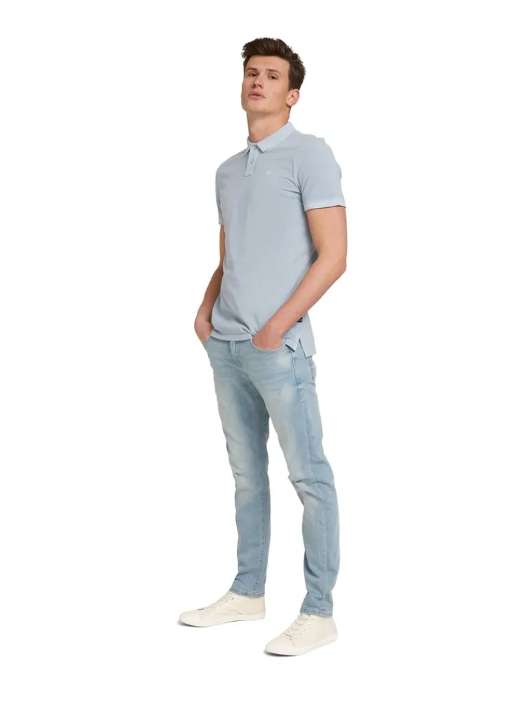 TTPIERS Slim Jeans used bleached blue denim