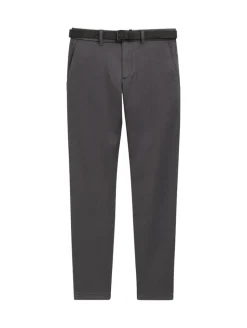 TTTRAVIS SLIM Chino Hose mit Gürtel grey black zig zag structure