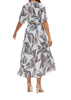 Tunikakleid mit Alloverprint beige