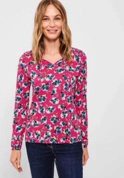Tunikashirt mit Blumenmuster fresh pink