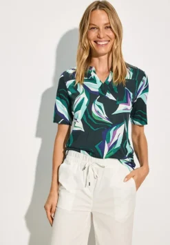 Tunika-Shirt mit Print fir green
