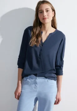 Turn-Up Bluse casual denim blue
