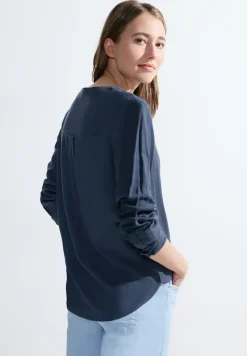 Turn-Up Bluse casual denim blue