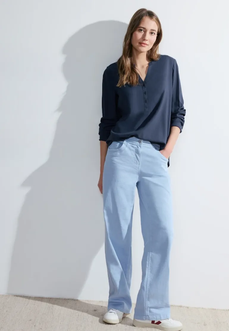 Turn-Up Bluse casual denim blue