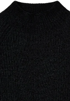 Turtleneck Chenille Pullover black