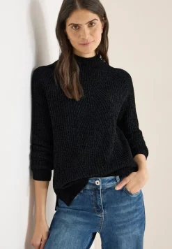 Turtleneck Chenille Pullover black