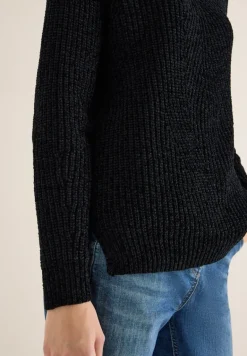 Turtleneck Chenille Pullover black