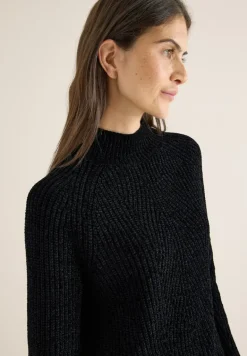 Turtleneck Chenille Pullover black