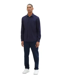 Twill-Hemd mit Struktur sky captain blue