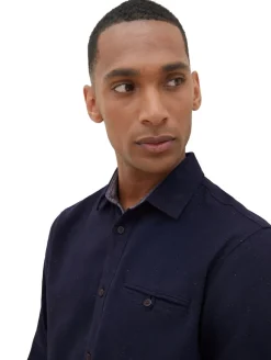 Twill-Hemd mit Struktur sky captain blue