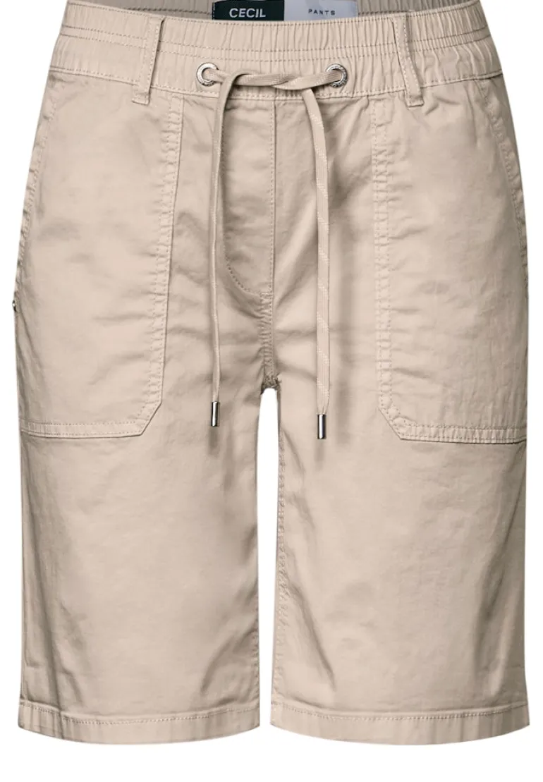 Twill Shorts im Washed-Look boulder beige