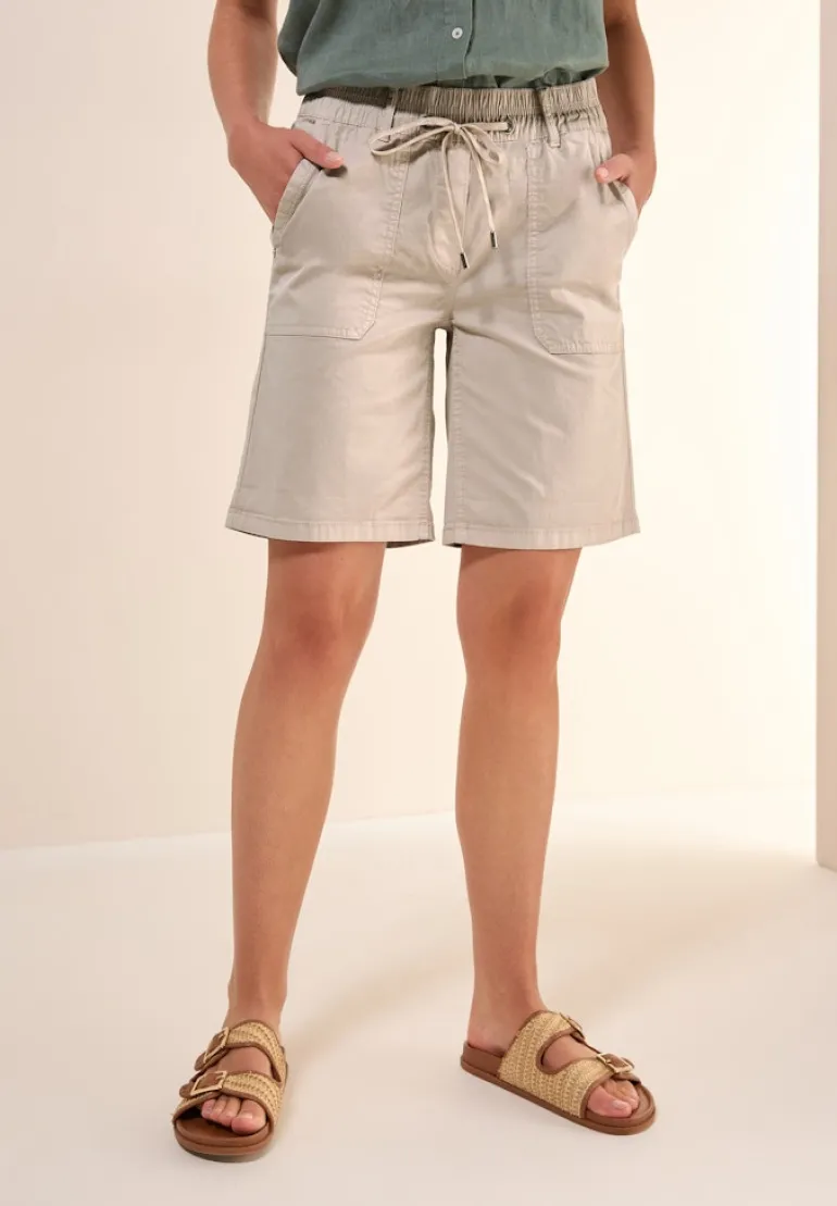 Twill Shorts im Washed-Look boulder beige