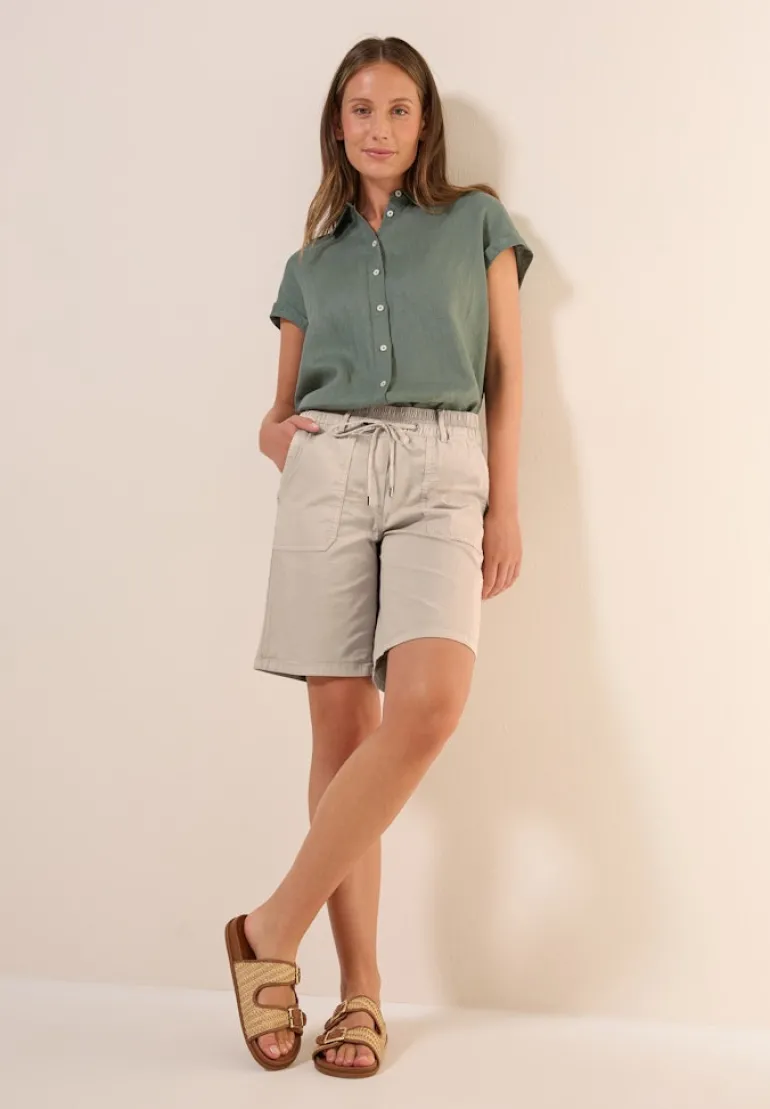 Twill Shorts im Washed-Look boulder beige