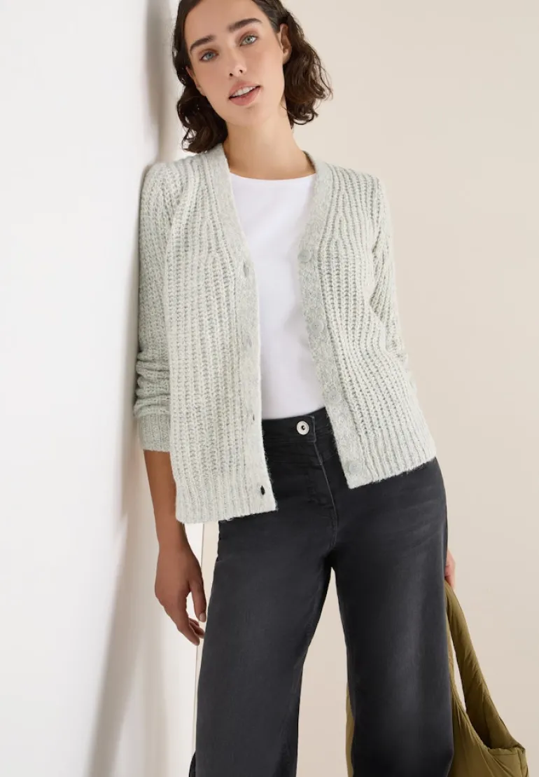 Two Tone Cardigan metal grey melange