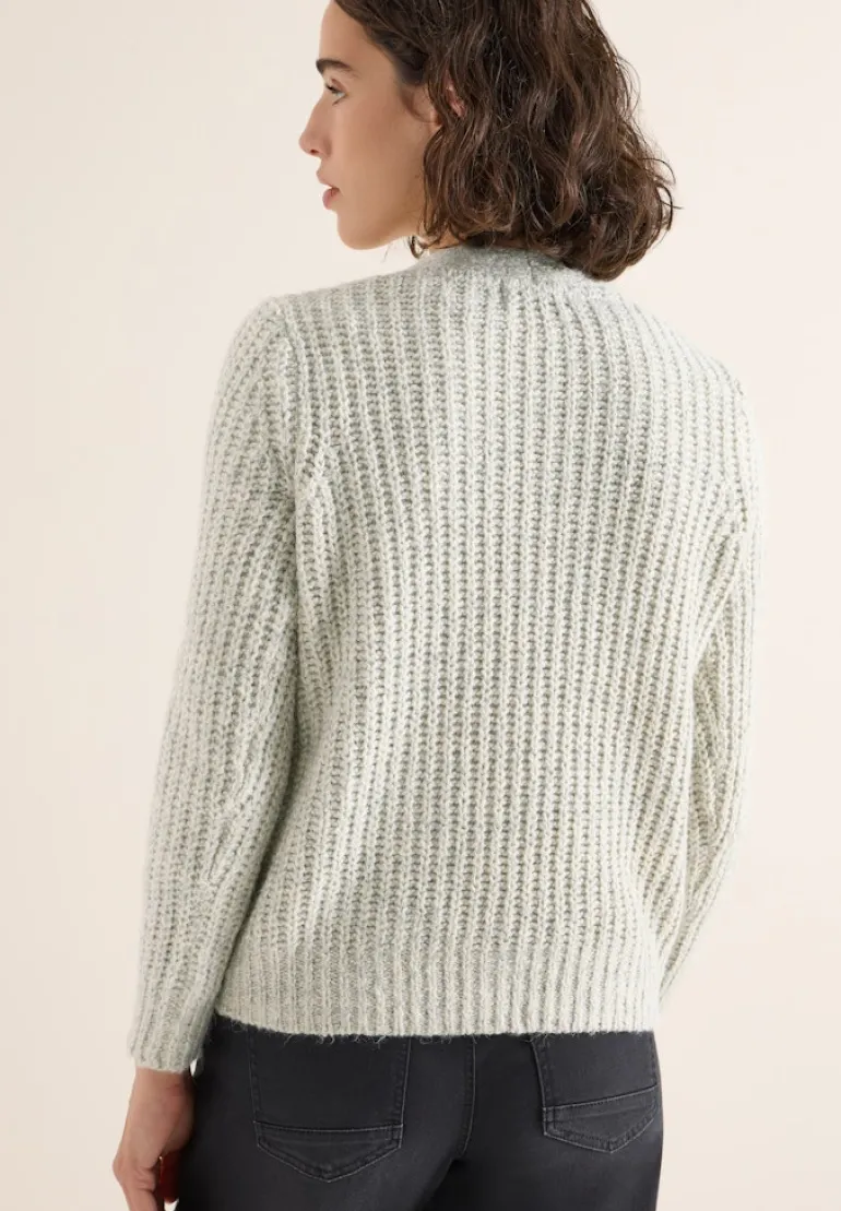 Two Tone Cardigan metal grey melange